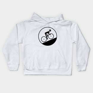 Cyclist Bicyclist Biker (Racing Bicycle / Uphill / Black) Kids Hoodie